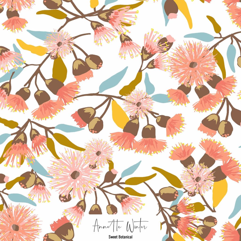 Flowering Gum Coral pattern print by Annette Winter