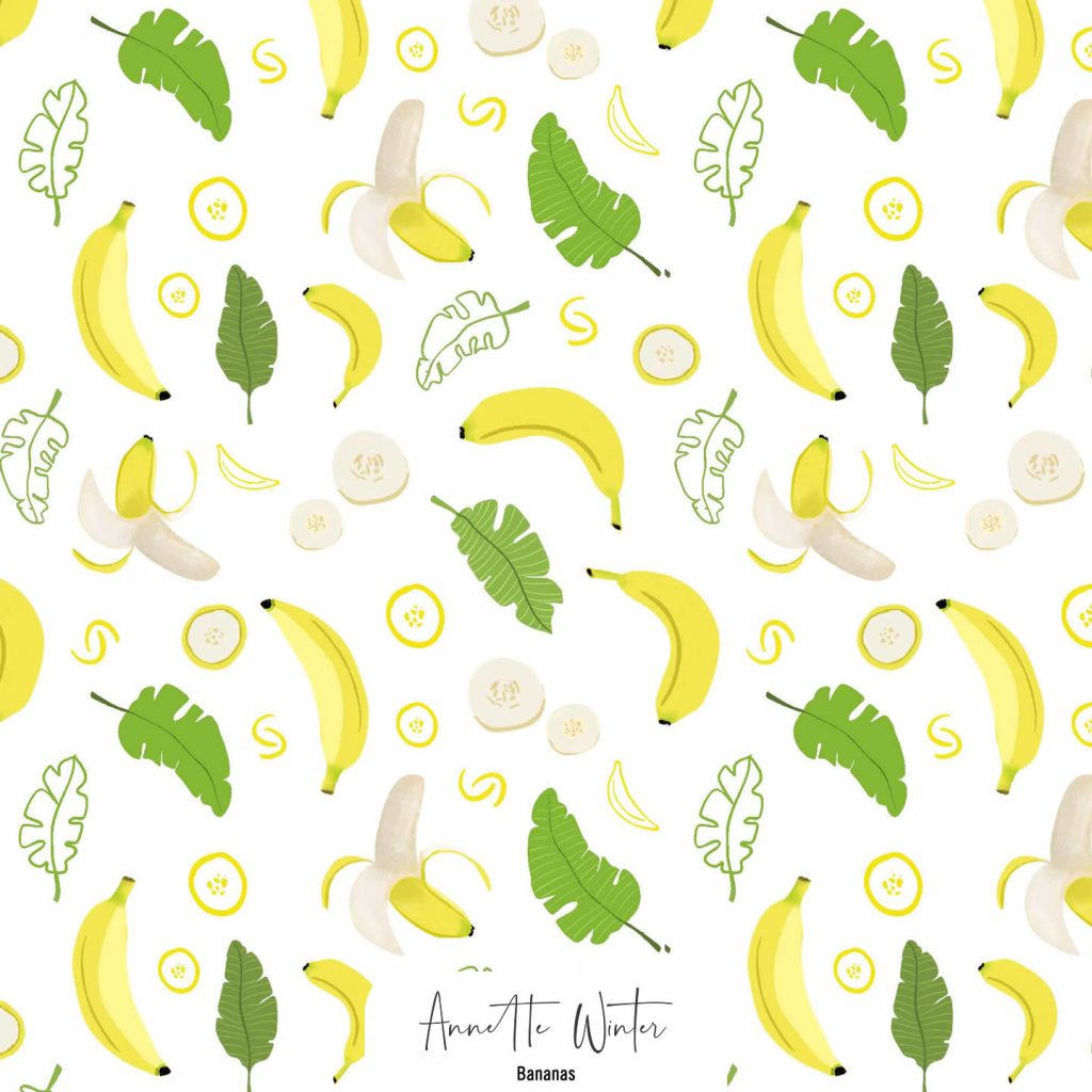 bananas pattern print by annette winter