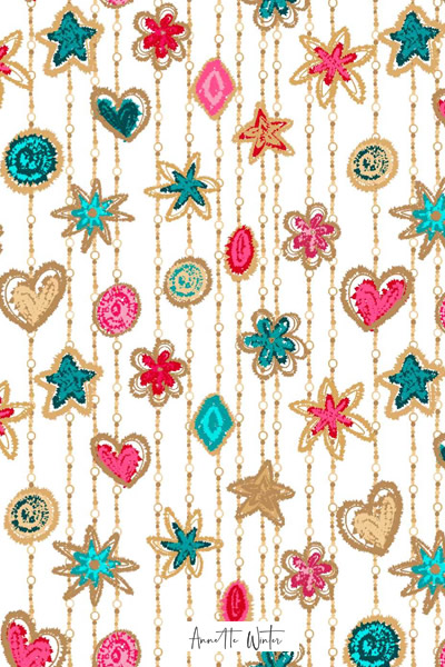 Pattern prints for your products - Christmas ornament pattern print Annette Winter Australian Surface Pattern Designer Annette Winter